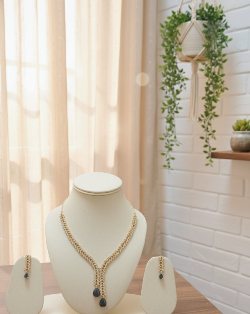 v line orchid diamond necklace set