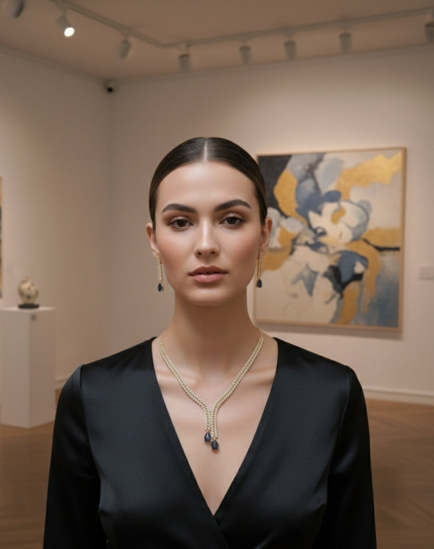 v line orchid diamond necklace set