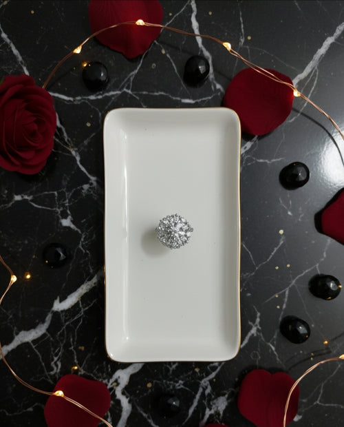 American diamond studded round shaped adjustable  ring