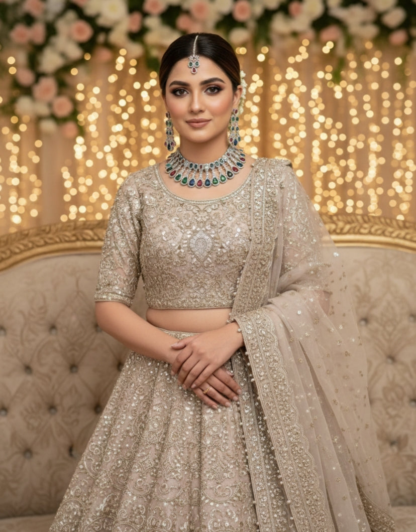 BRIDAL DIAMOND STUDDED NECKPEICE WITH MAANGTIKA