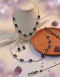LAVENDER DIAMOND STUDDED NECKPEICE