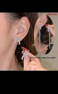 Bow dual korean earring