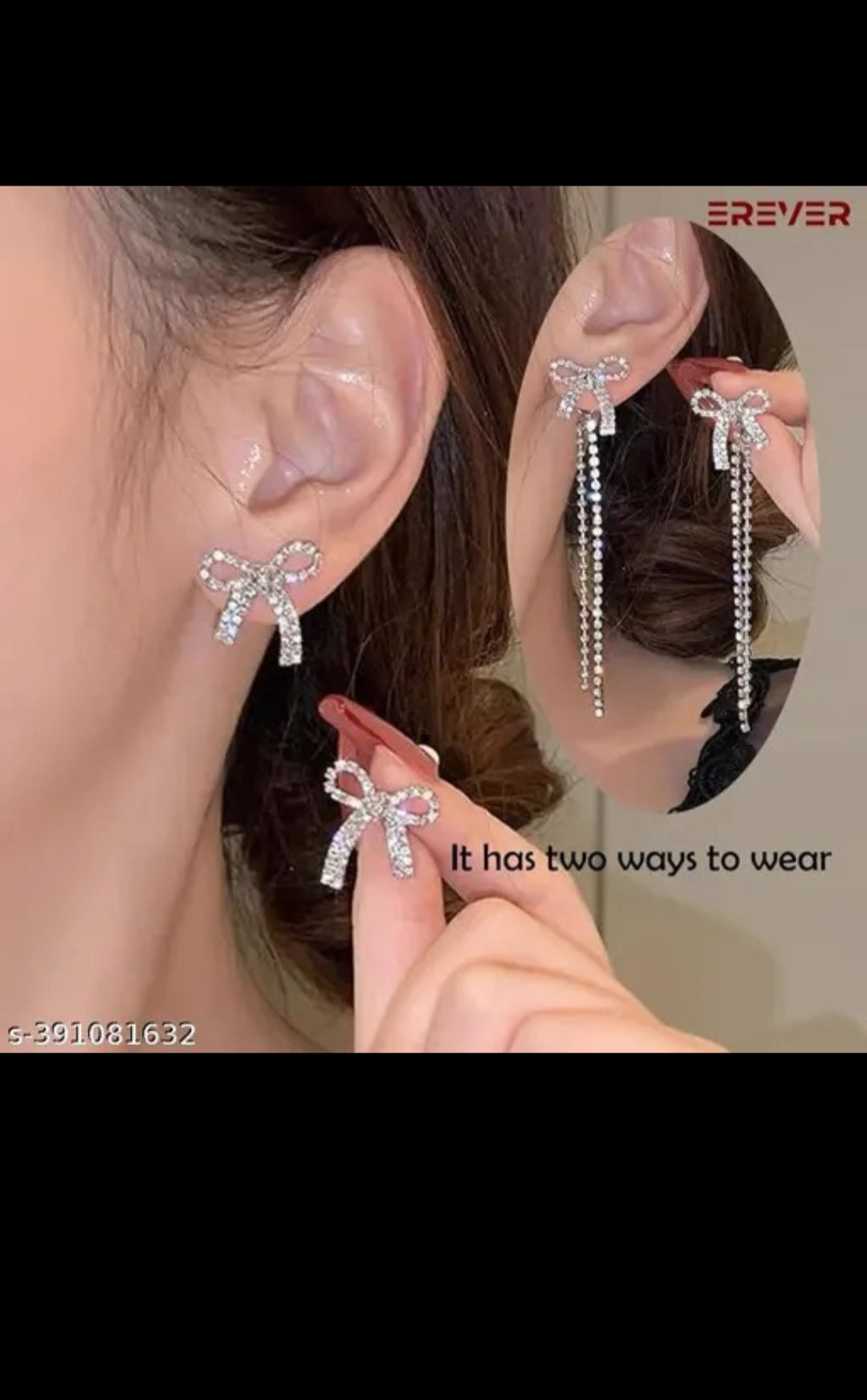 Bow dual korean earring