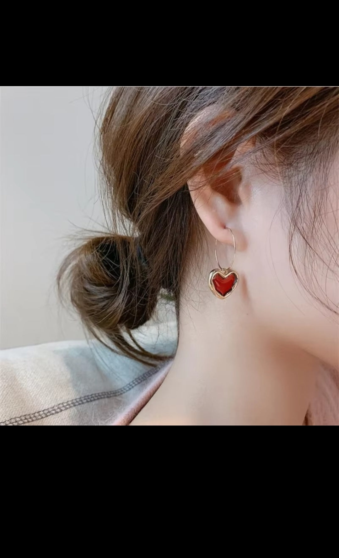 HEART hoop korean earring